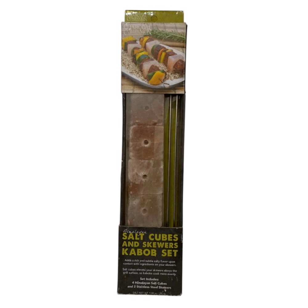 Salt Cubes and Skewers Kabob Set for the oven or grill. Himalayan. Brand New!